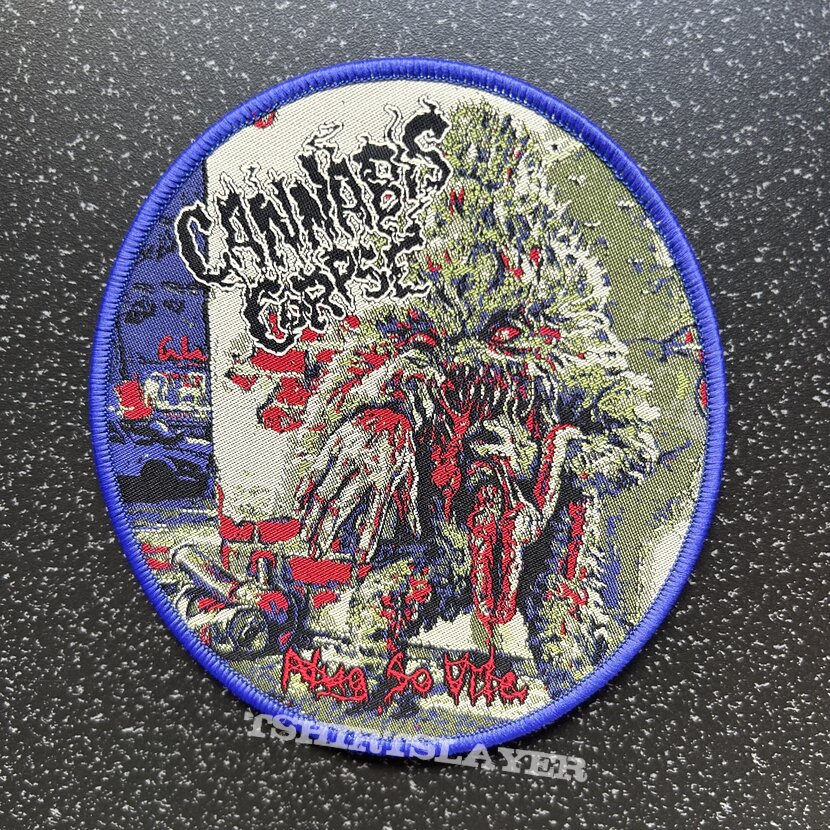 Cannabis Corpse - Nug So Vile woven patch (Purple border)