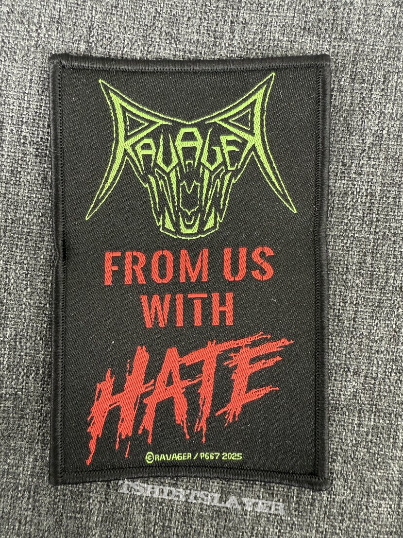 Ravager - From us with Hate black Border Patch