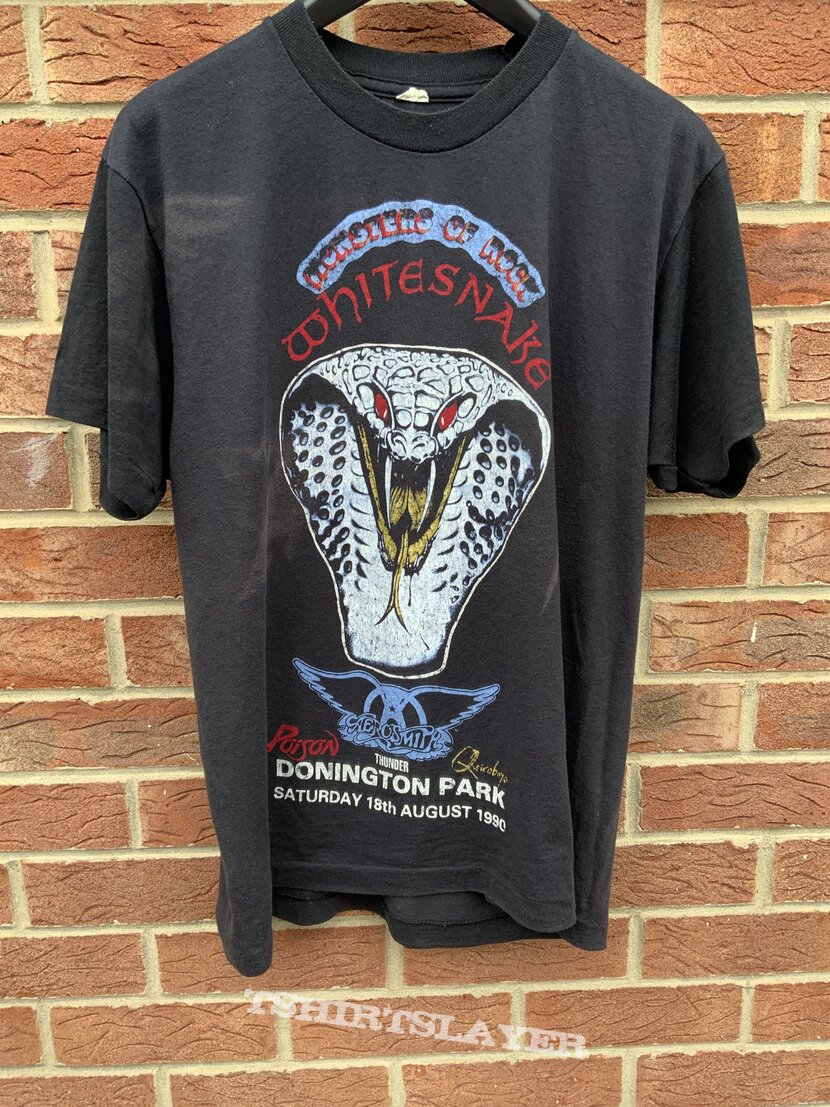 1990 Whitesnake Aerosmith Poison t shirt monsters of rock donnington