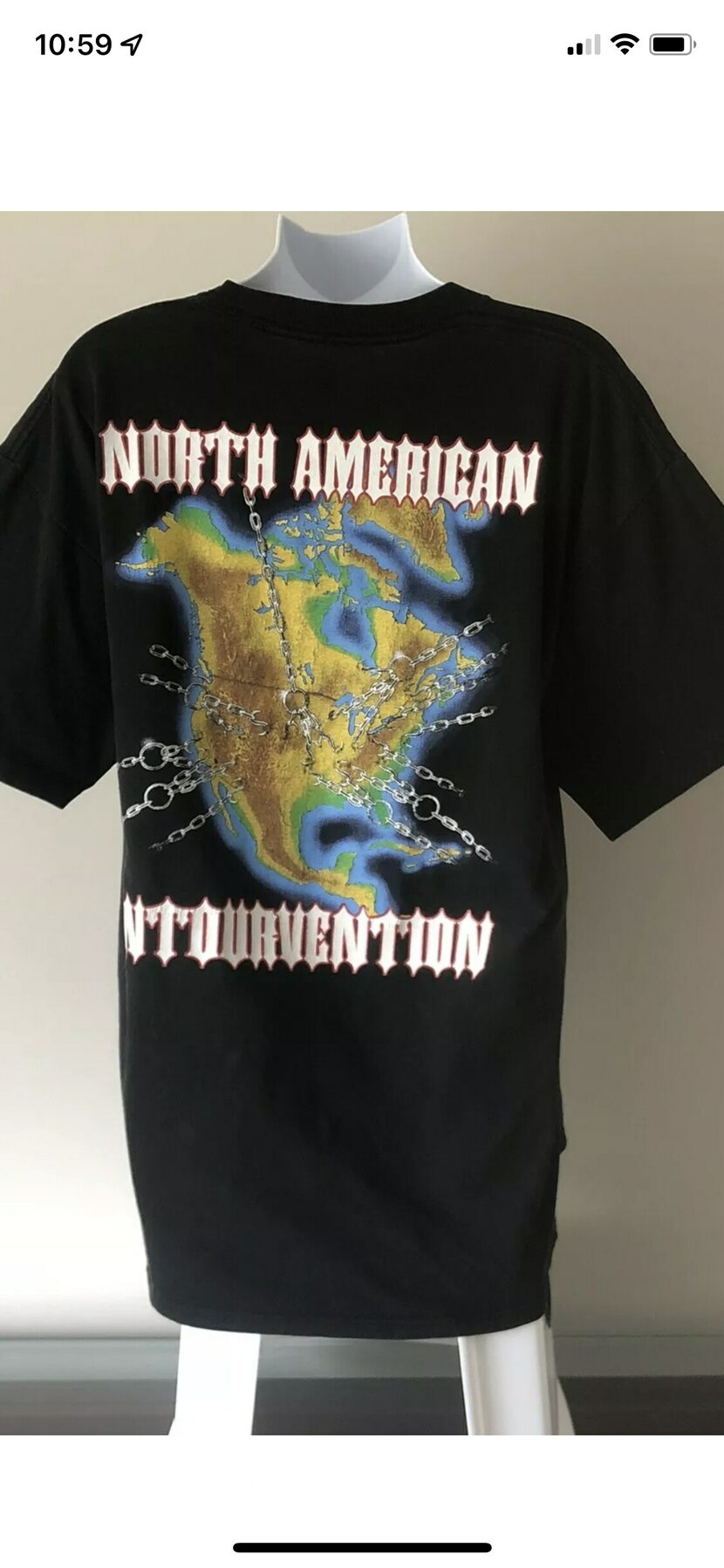 1994 SLAYER Tour tee-Size XL Brockum “INTOURVENTION” USA