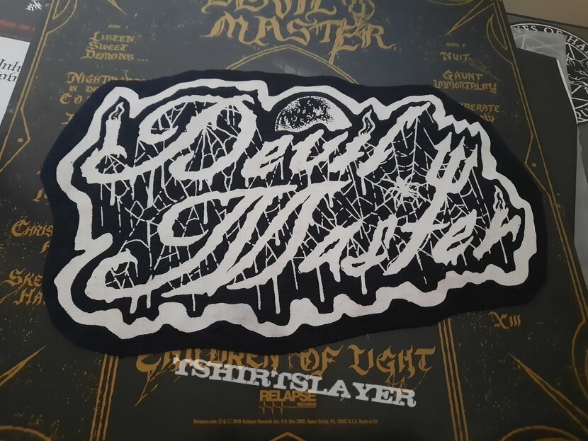 Devil Master Self Shaped logo backpatch