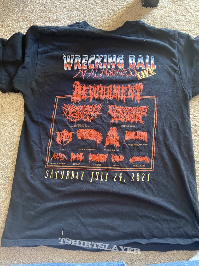 Devourment wreaking ball metal madness band lineup shirt