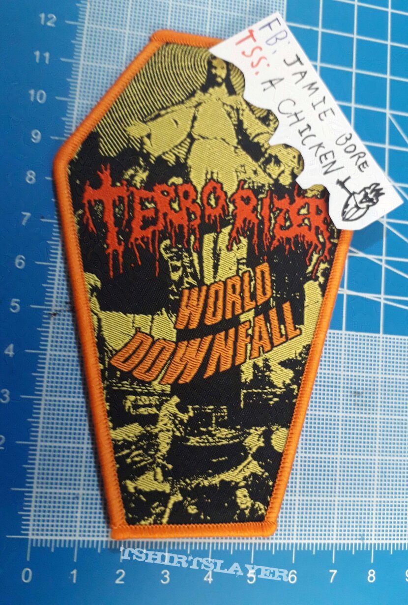 Terrorizer- World Downfall woven coffin patch