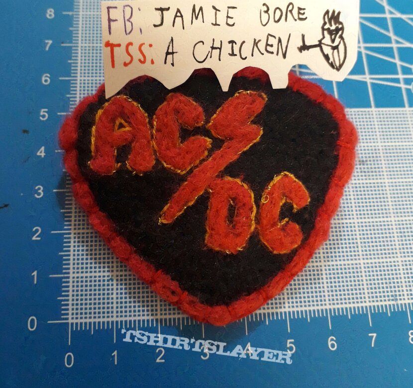 AC/DC- Hand Felted Broach/badge