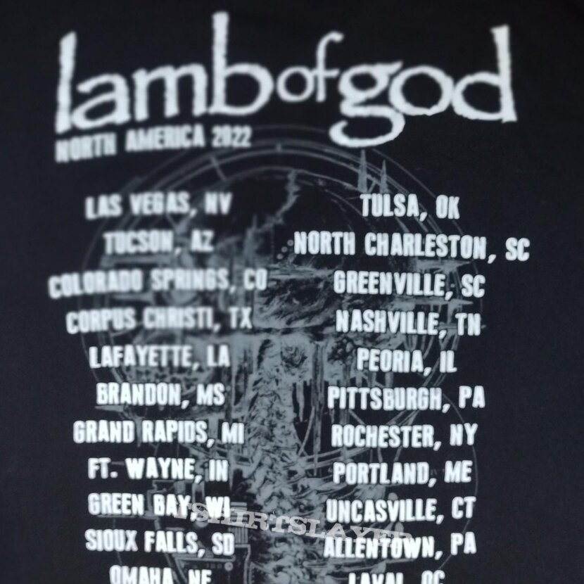 Lamb of God 2022 North American Tour t-shirt