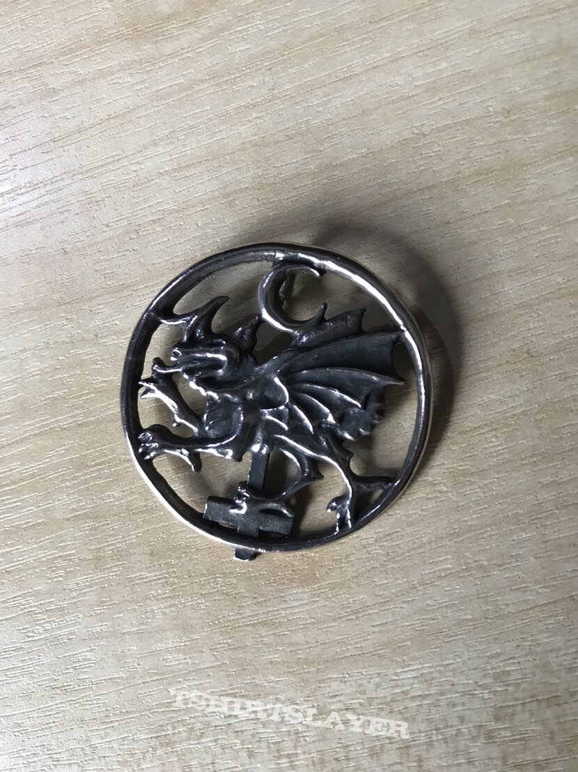 Cradle Of Filth Dragon seal silver pendant