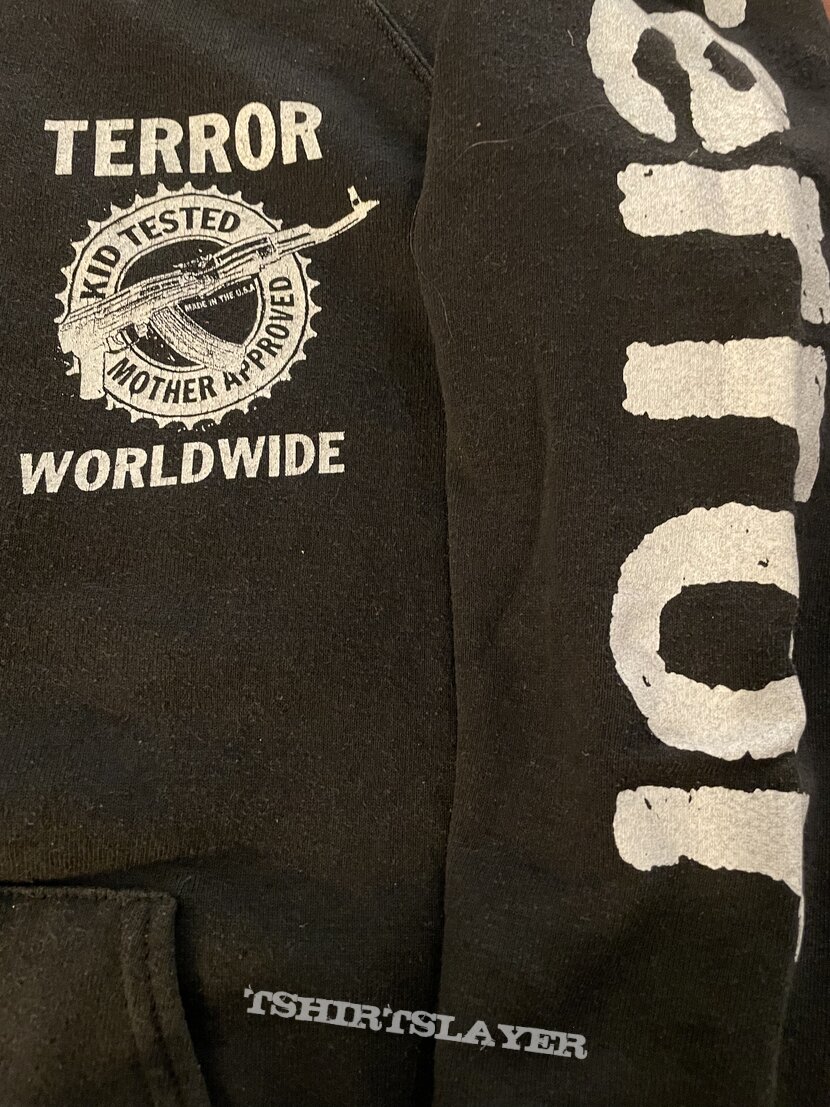 1989 TERROR WORLDWIDE Drugs Make Your Eyes Bleed! hoodie SweatShirt L Don Rock