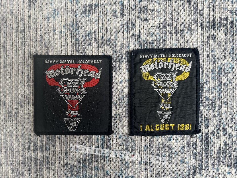 Ozzy Osbourne Heavy Metal Holocaust Patches Ozzy Motörhead 