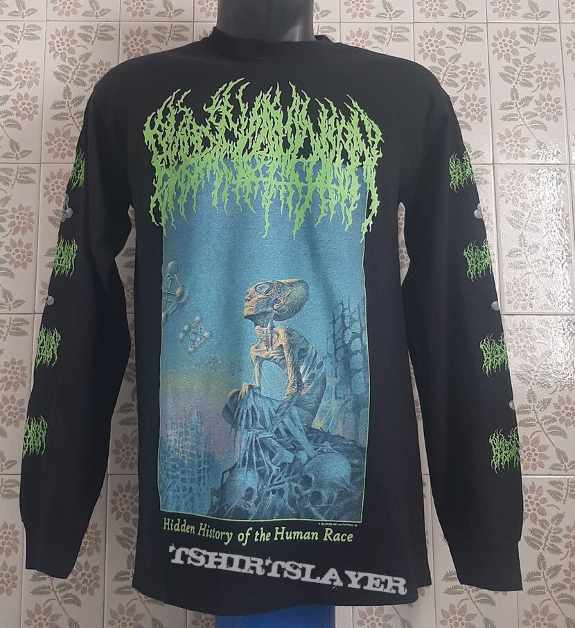 BLOOD INCANTATION Hidden History Of The Human Race 2019 double-sided MEDIUM Long Sleeve Shirt w/ arm print