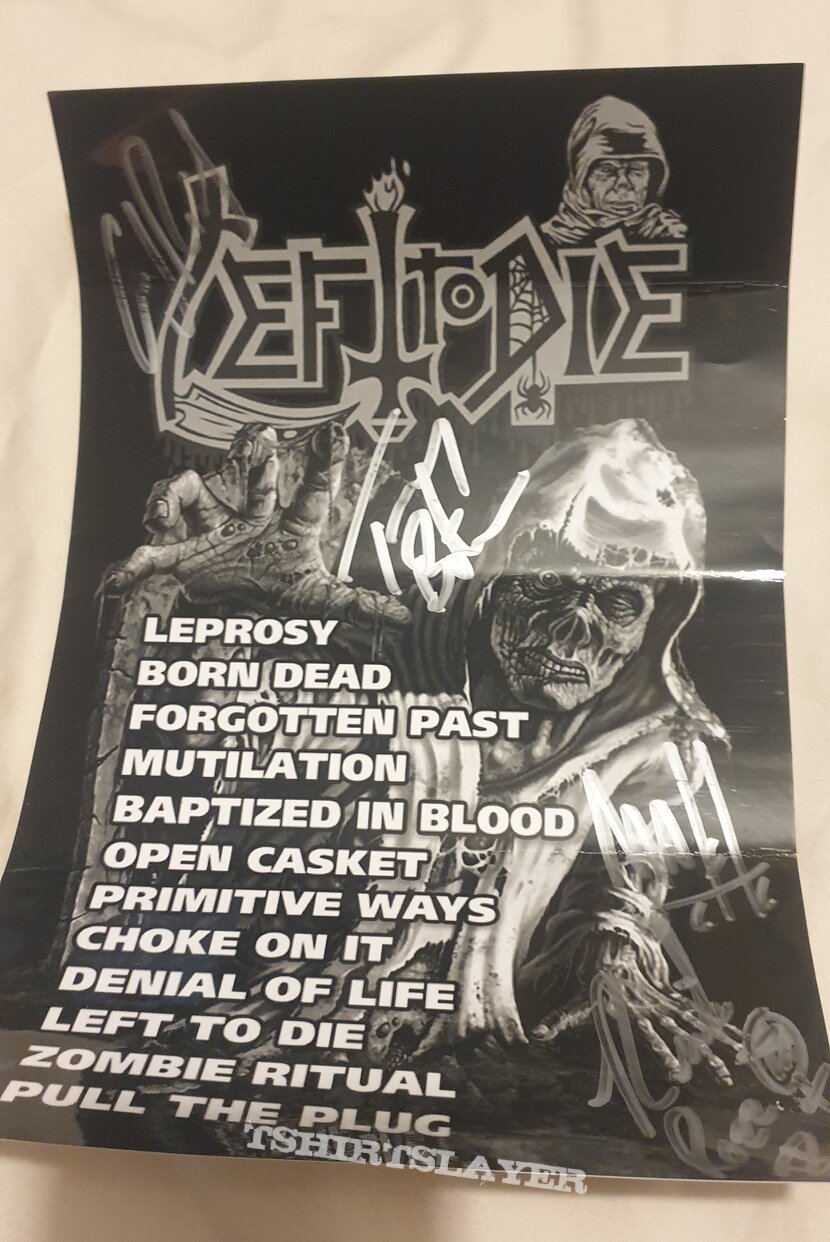 Death Left To Die Signed Setlist