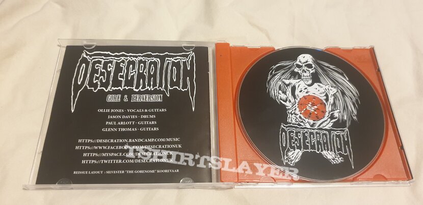 Desecration Signed Gore And Perversion CD 