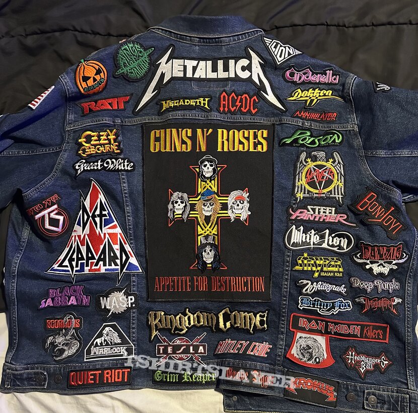 Guns N&#039; Roses 80&#039;s Glam Metal &amp; Power Metal Battle Jacket