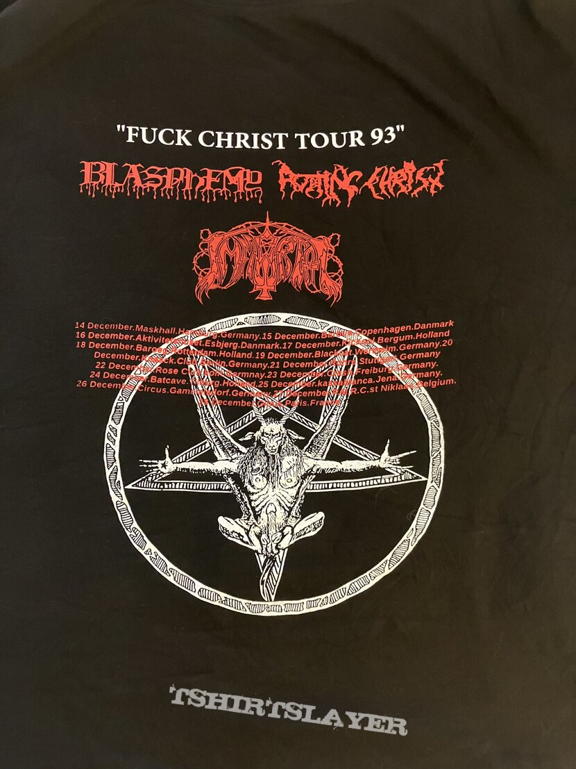 Blasphemy / Rotting Christ / Immortal “Fuck Christ Tour 93” tee reprint Blasphemy / Rotting Christ / Immortal “Fuck Christ Tour 93” tee reprint