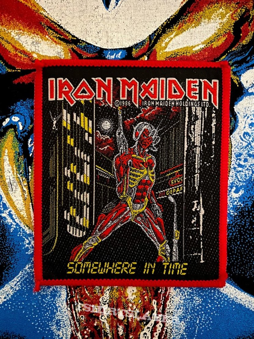 Iron Maiden Somewhere in Time Red Borders Patch