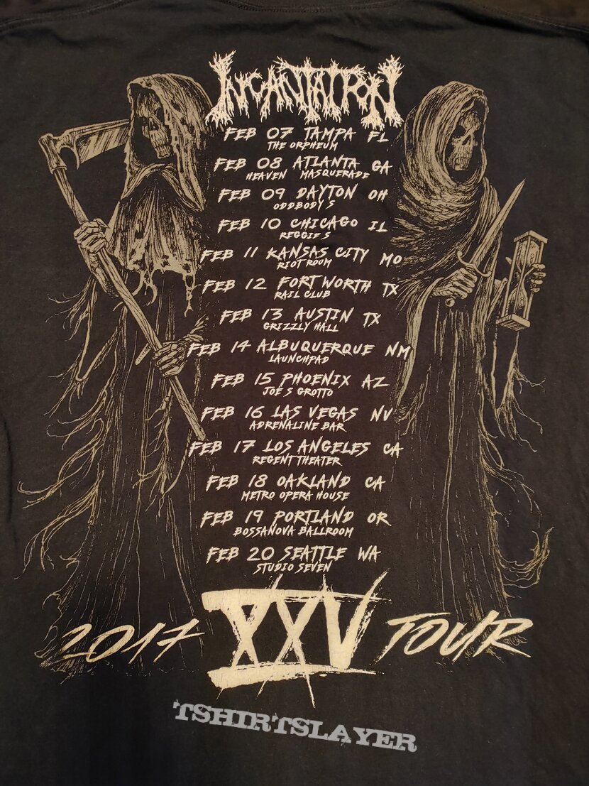 Incantation 2017 tour shirt