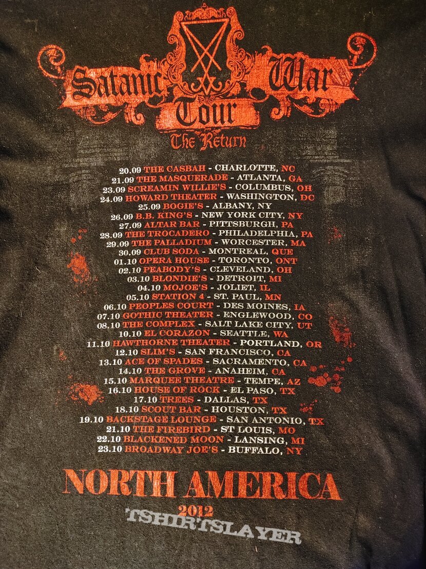 Dark Funeral 2012 tour shirt