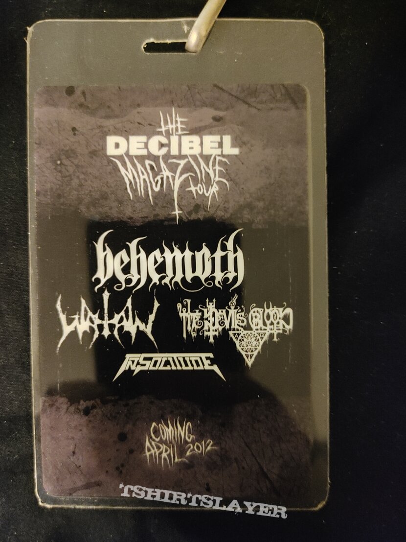 Behemoth, Watain, In Solitude, The Devil's Blood VIP laminate Behemoth, Watain, In Solitude, The Devil's Blood VIP laminate