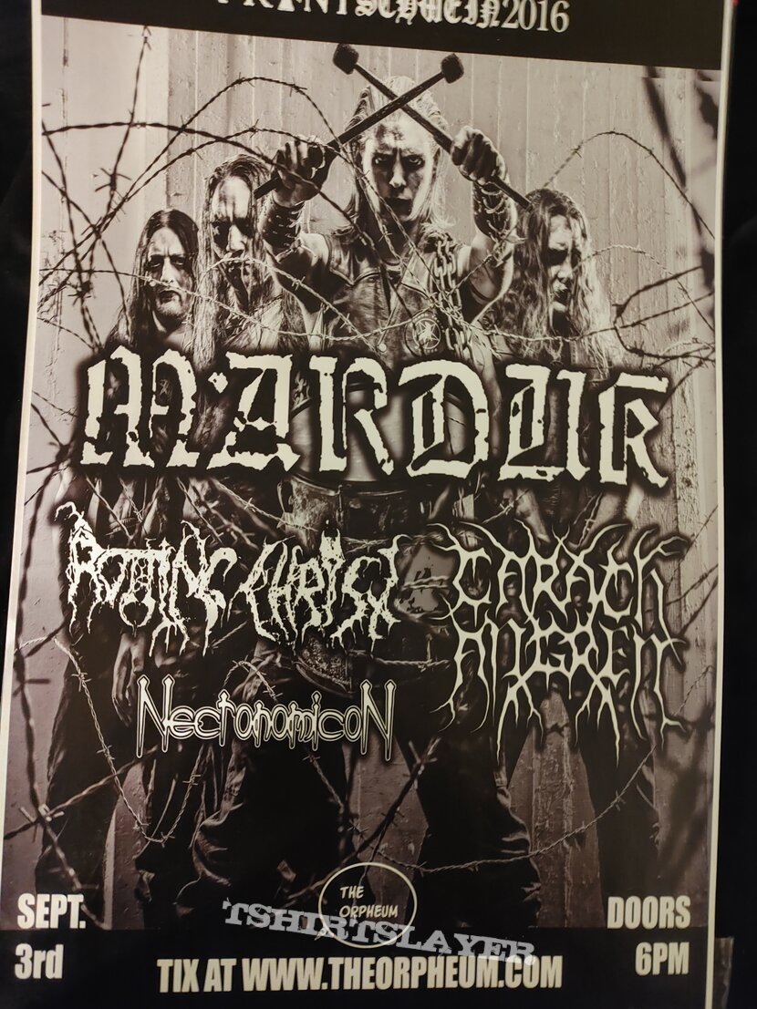 Marduk, Rotting Christ, Carach Angren, Necronomicon show poster.