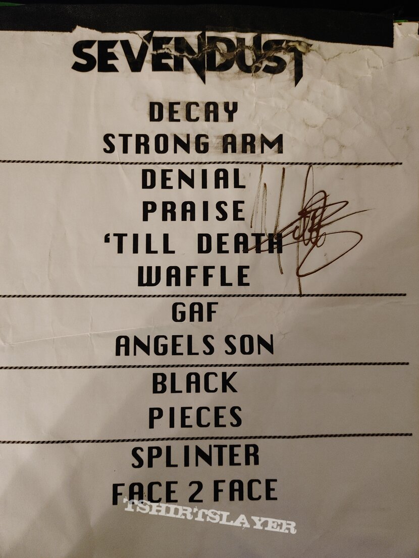 Sevendust, Sevendust setlist Other Collectable (Deathsservant's