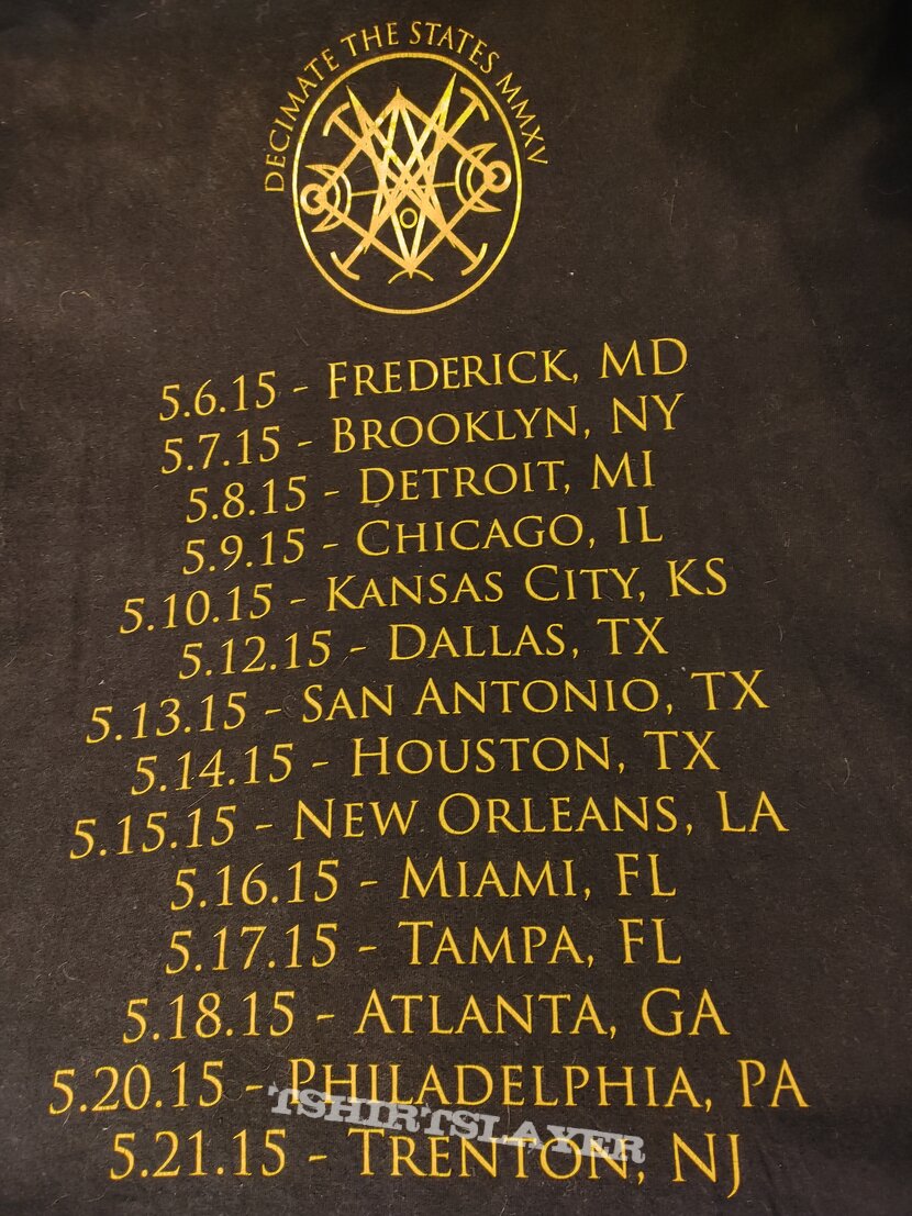 Dismemberment 2015 tour shirt