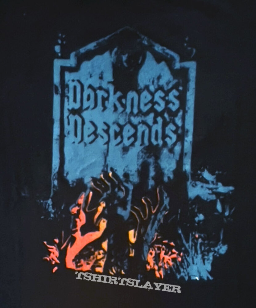 1986 DARK ANGEL, Darkness Descends LARGE Screen Stars Single Stitch T-Shirt