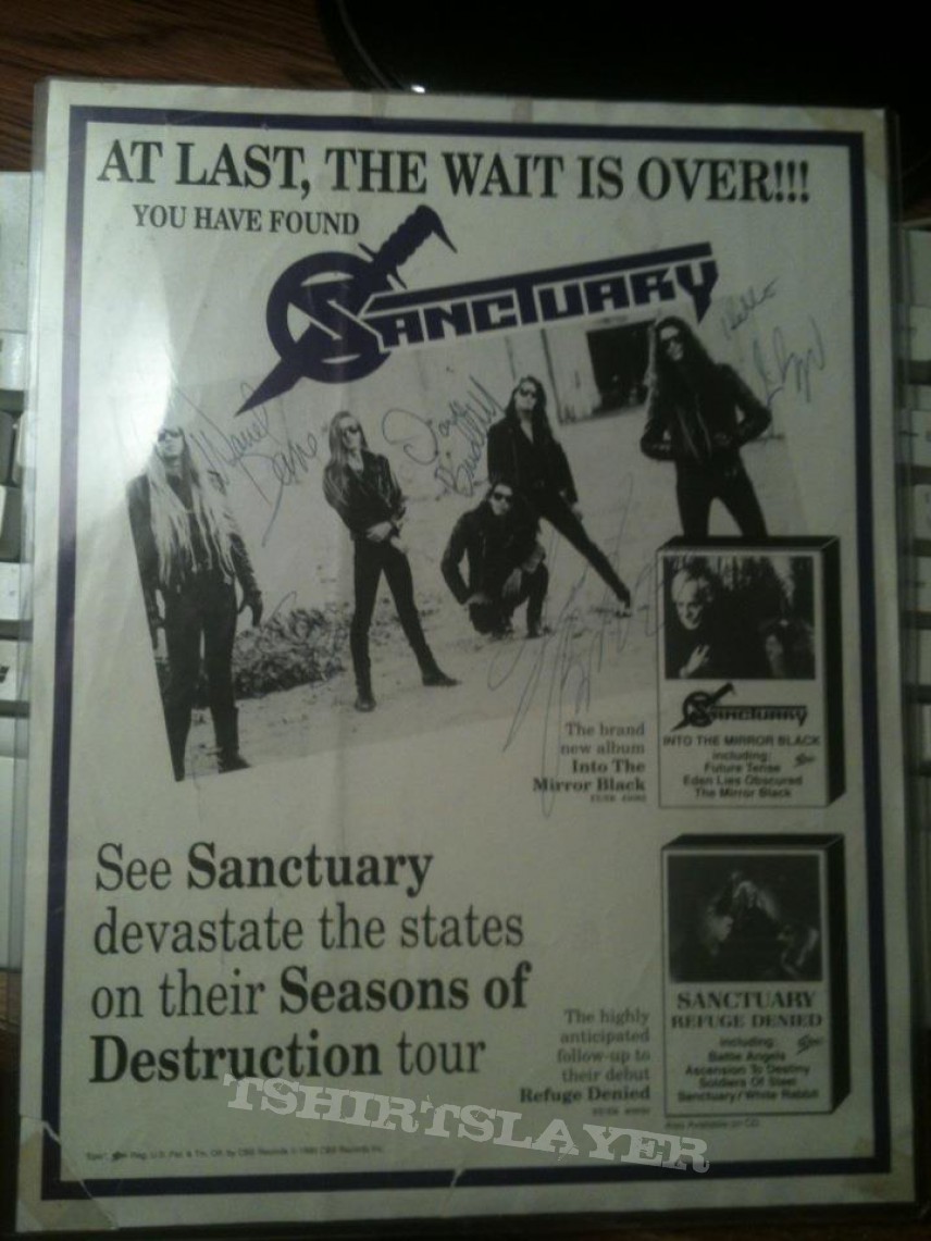 Other Collectable - Sanctuary - &quot;Into the Mirror Black&quot; promo ad autographed