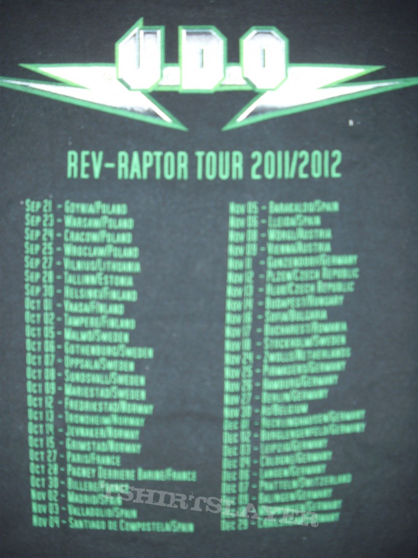 TShirt or Longsleeve - U.D.O., &quot;Rev-Raptor&quot; tour tee