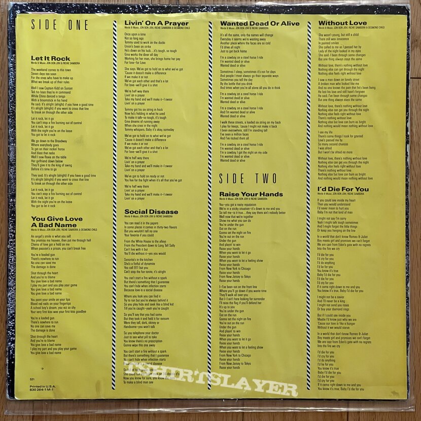 Bon Jovi - Slippery When Wet LP