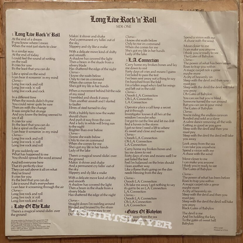 Rainbow - Long Live Rock &#039;n&#039; Roll LP