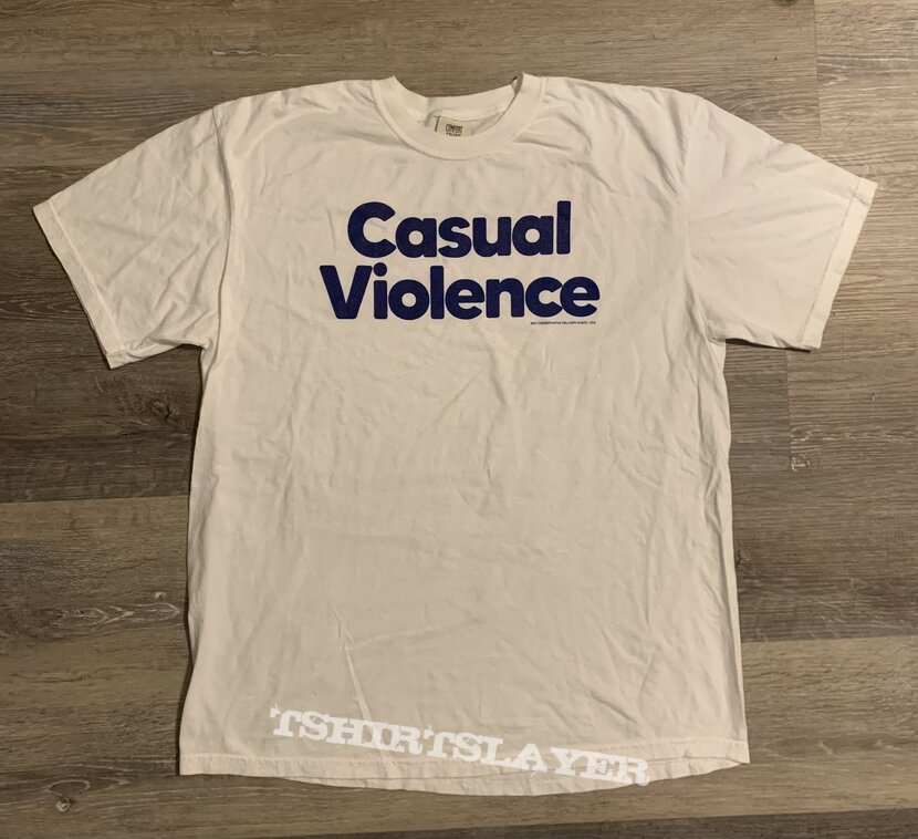 Conservative Military Image - Casual Violence T-Shirt (white/blue)