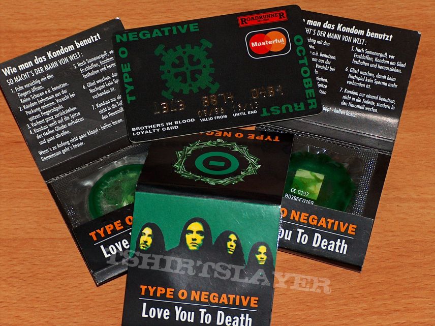 Type O Negative - 3 Promo Condoms and Loyalty Credit card | TShirtSlayer  TShirt and BattleJacket Gallery