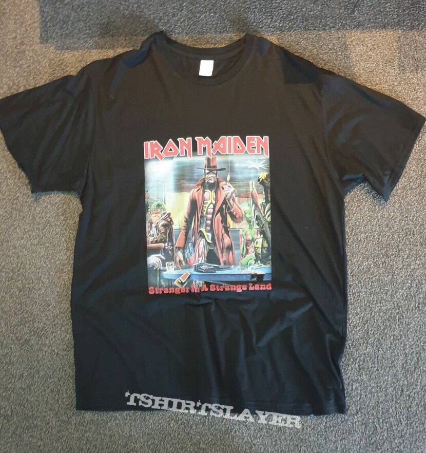 IRON MAIDEN stranger in a strange land t shirt *BOOT*