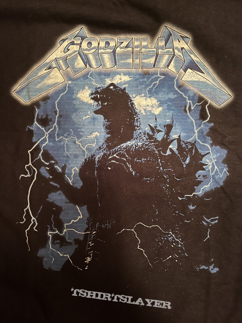 Godzilla ride the lightning parody shirt
