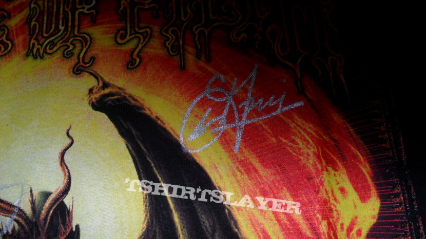 Cradle of Filth - Fucked Up At Donington 2002 shirt signed by whole band