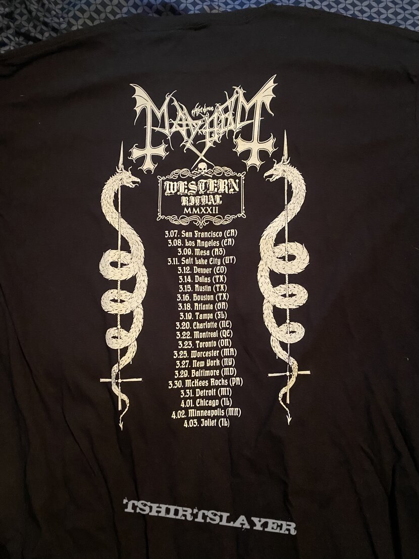 The True Mayhem Mayhem - Western Ritual USA tour shirt