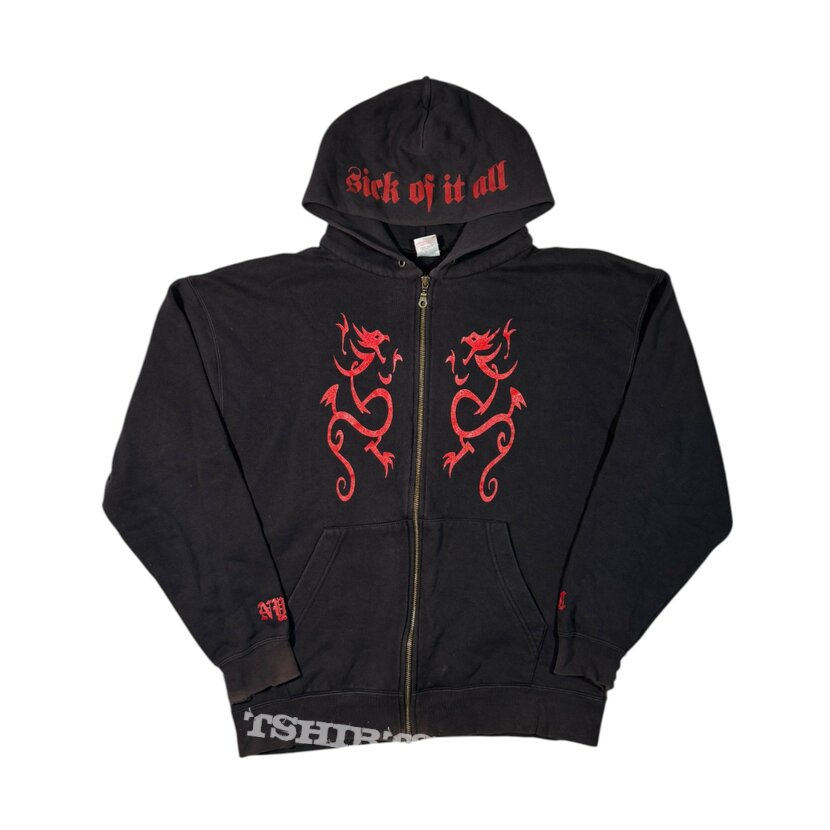 Vintage 00s Sick of it All Distressed Zip Hoodie Vintage 00s Sick of it All Distressed Zip Hoodie