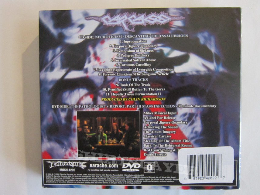 Carcass - Necroticism - Descanting The Insalubrious ‎CD + DVD