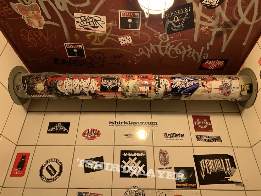 TShirtSlayer sticker placement in the Cave (Amsterdam)