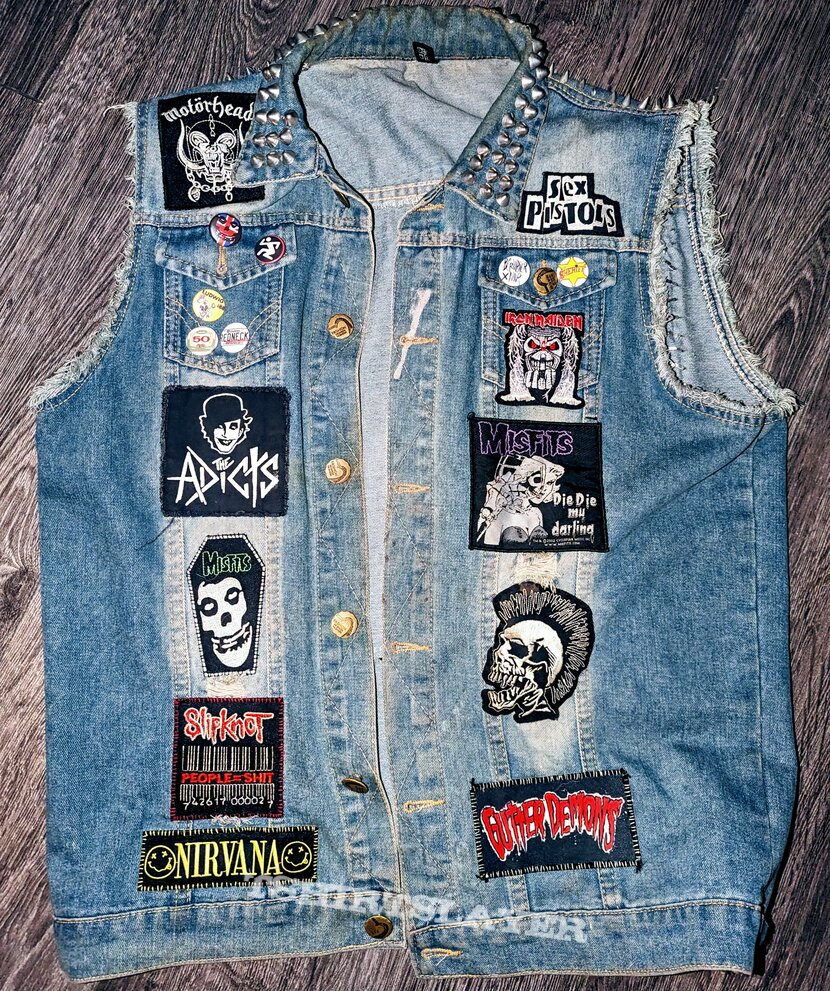 Subhumans Jean vest stud patchs