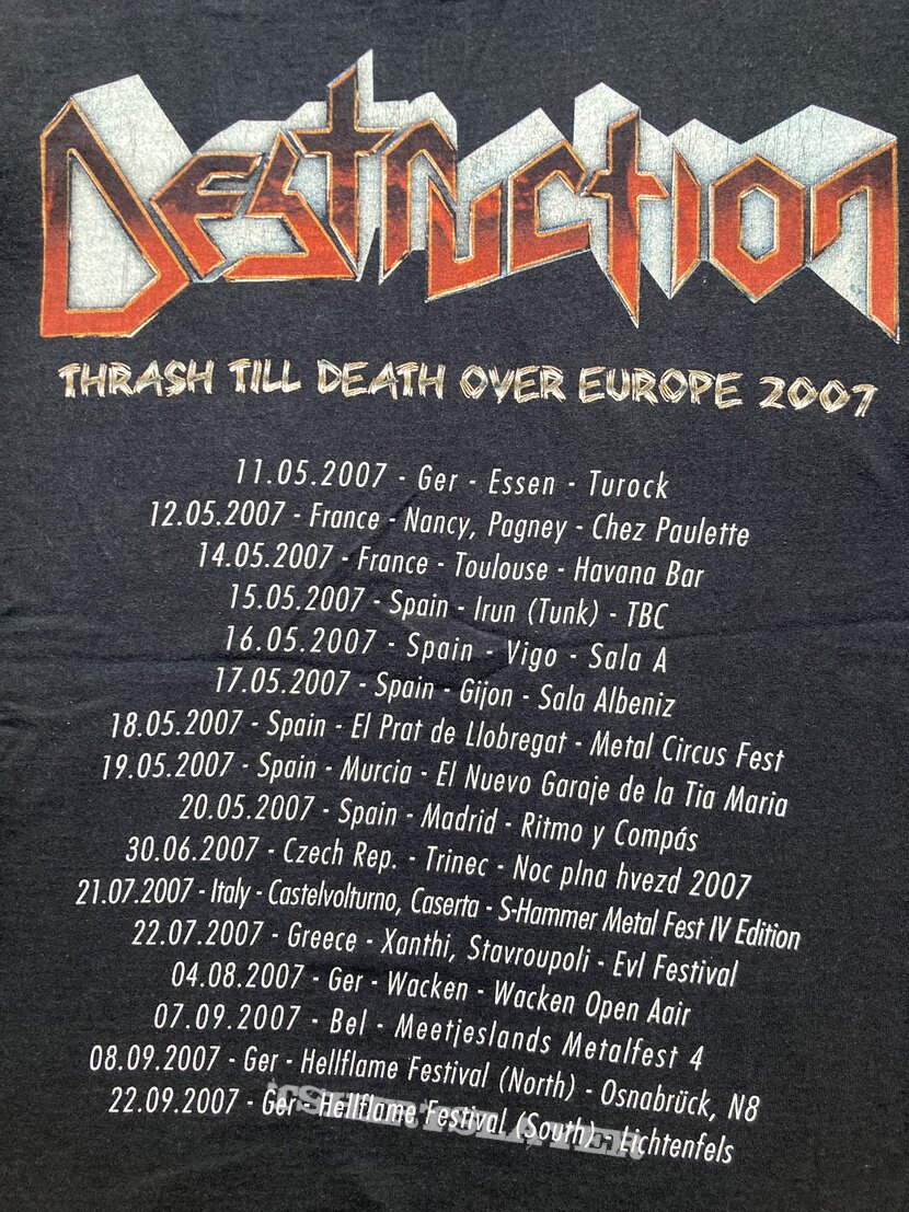 Destruction Thrash till death over Europe 2007 T- Shirt size M