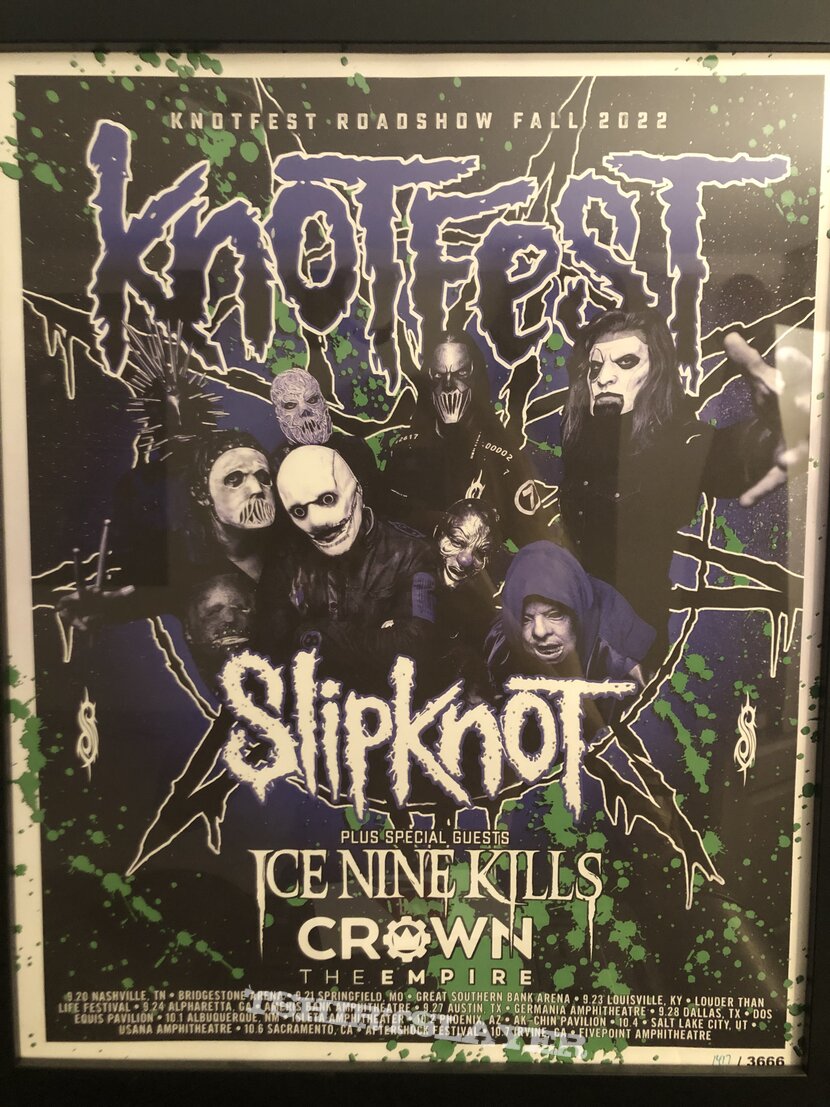 Slipknot “Knotfest 2022 Roadshow” poster