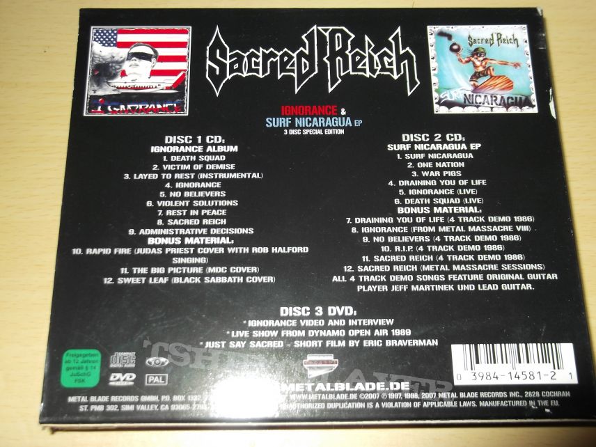 Sacred Reich - Ignorance &amp; Surf Nicarágua E.P. 3 disc special edition Box