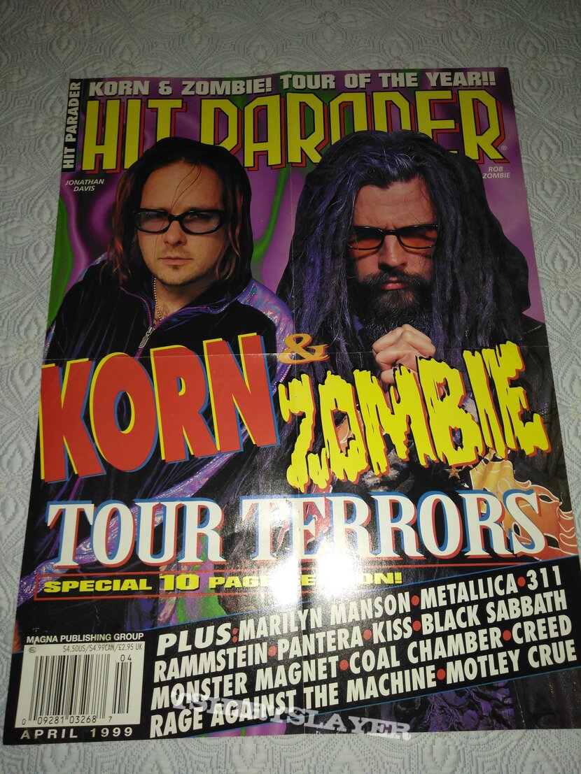 Rob Zombie, Korn - Hit Parader cover Poster issue from late 90&#039;s