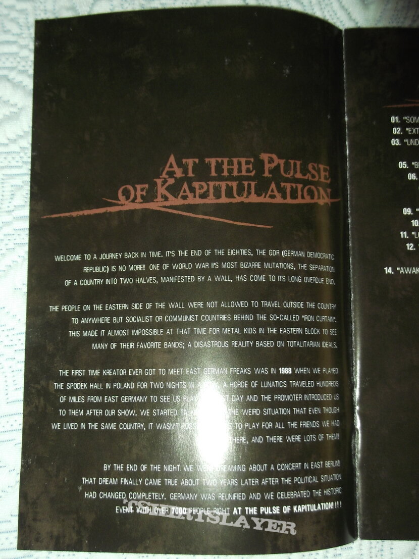 Kreator - At the Pulse of kapitulation DVD
