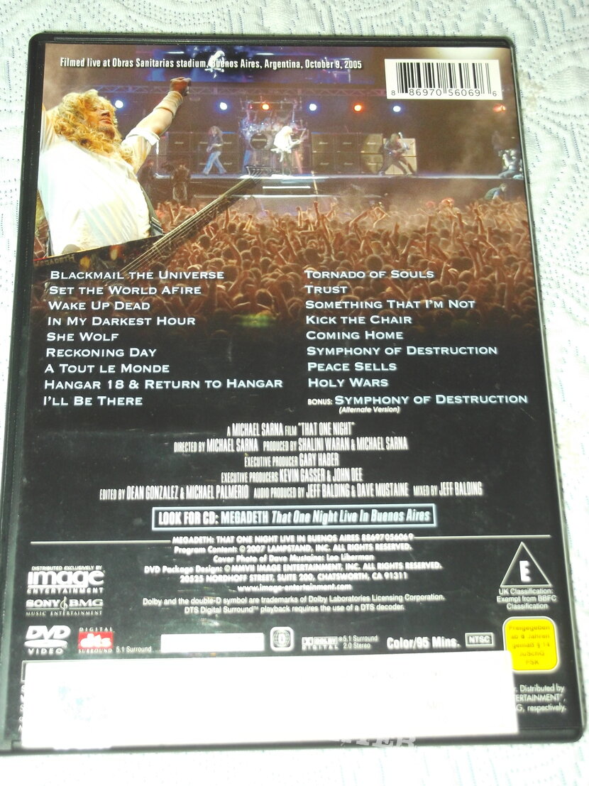 Megadeth - That One Night: Live in Buenos Aires DVD