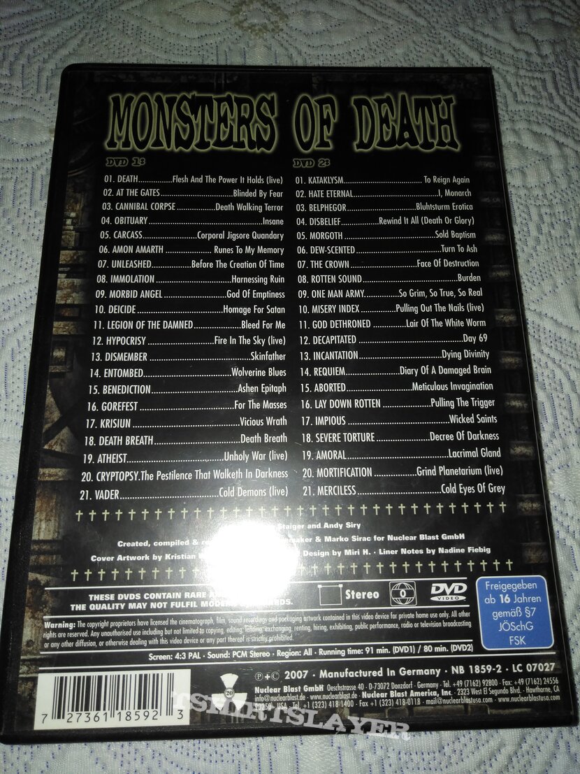 Vader Monsters of Death compilation DVD Vader Monsters of Death compilation DVD