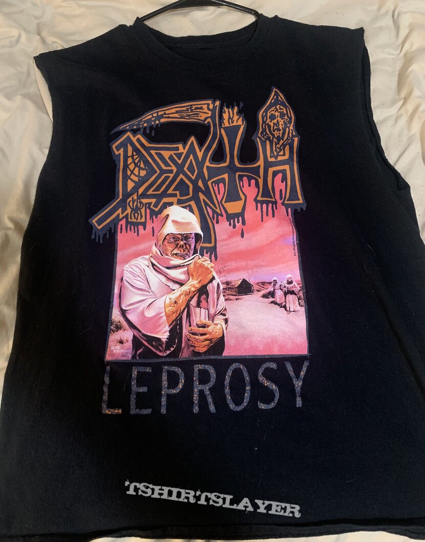 DEATH, sleeveless black Tshirt, Leprosy