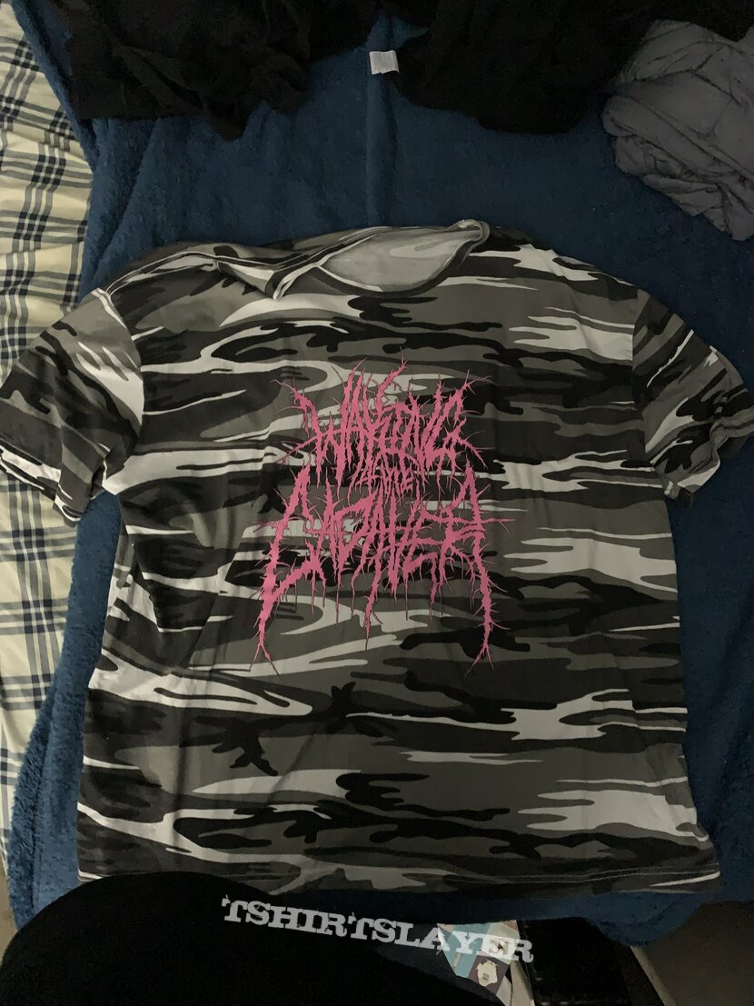 Waking the Cadaver pink logo camo shirt