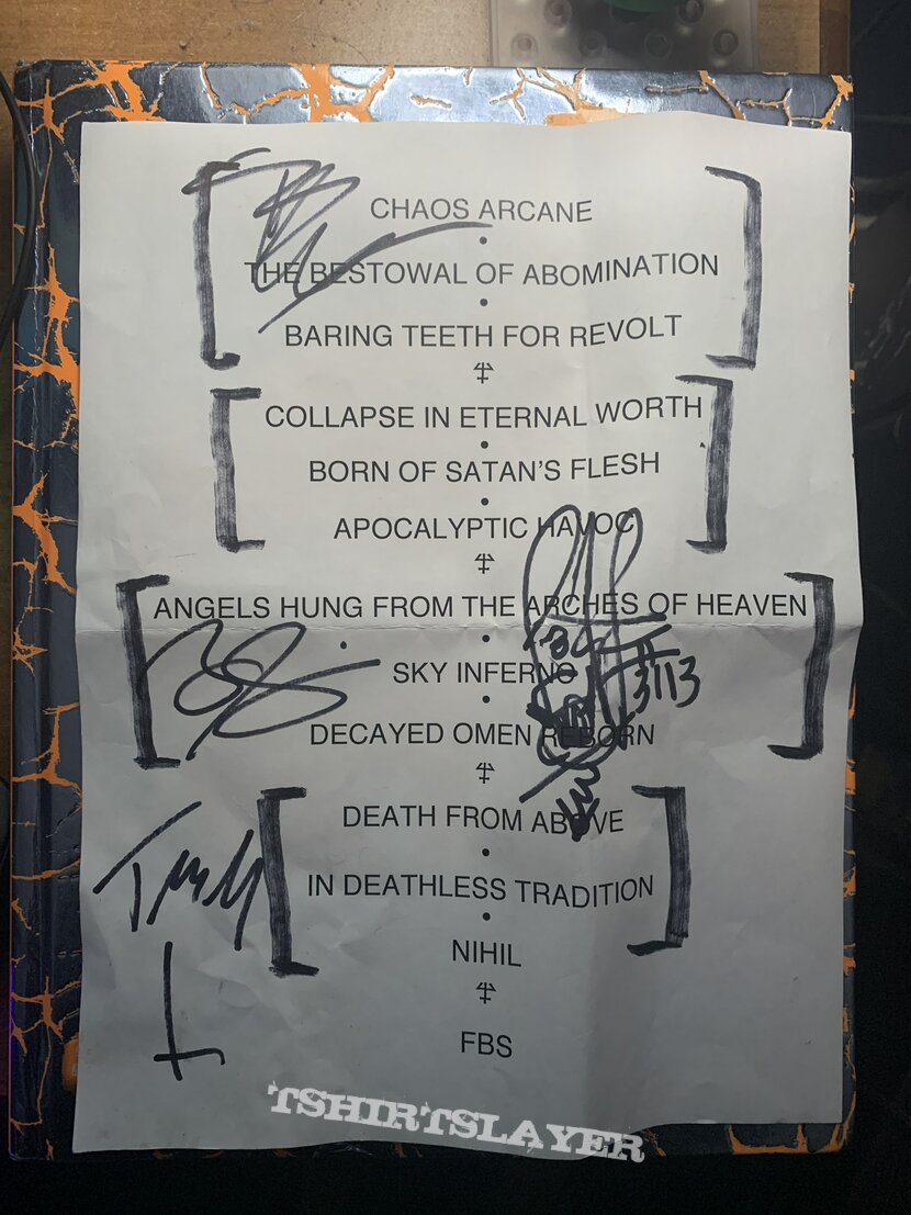 Signed Goatwhore setlist