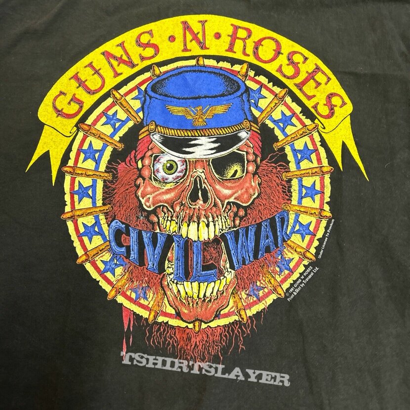 Guns N&#039; Roses Guns N Roses 1991 Button Up Trontex Civil War Shirt XL/XXL